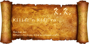 Kilián Klára névjegykártya