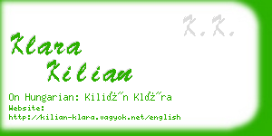 klara kilian business card